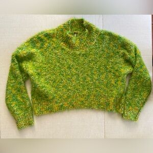 Free People Stardust Green Meadow Oversized Eyelash Knit Sweater Size M